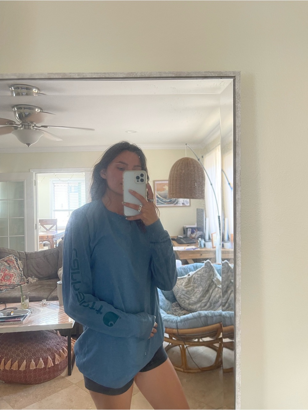 Carhartt Blue Crewneck Long-Sleeve Sweatshirt